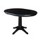 International Concepts Round 36 in Rd Top Pedestal Table, 12 in Leaf, 28.9 inH, Dining Height, Black, 36 in W, 48 in L K46-36RXT-27B - alternate 3